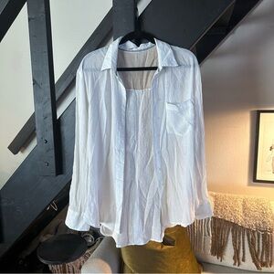 NWOT Free People Button Down White Top